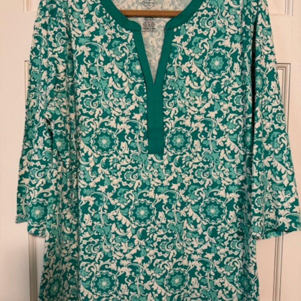 St Johns Bay XL Teal V Neck Top Never Worn